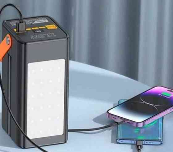 Повербанк огромной емкости HOCO DB49 100000 мАч, 22,5 Вт, LED фонарь. Харьков