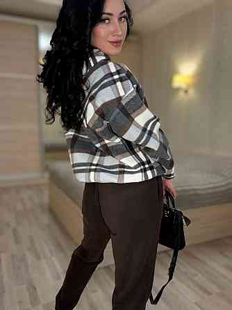 Женский прогулочный теплый костюм: кофта в клетку и штаны турецкий двусторонний флис Одесса