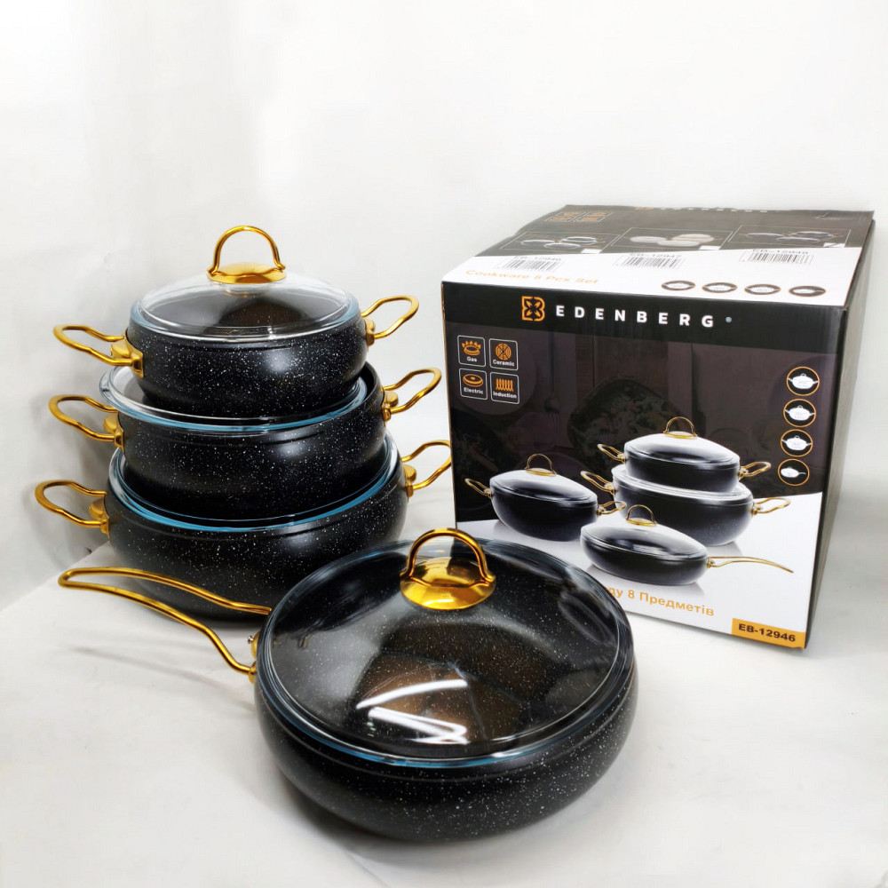 Набор кастрюль для электроплиты, Набор кастрюль из нержавеющей стали Сборный DO-45 Львов - изображение 12