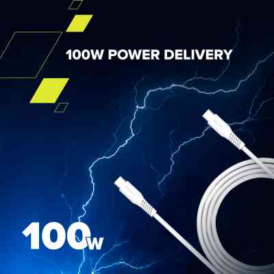 Дата кабель USB-C to USB-C 1.2m CC100SC 100W White Canyon (CNS-CC100SC12W) Вінниця