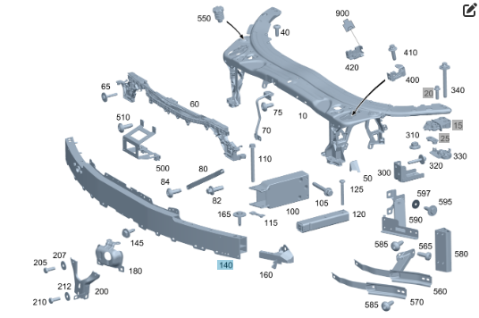Mercedes-Benz  A2056202034 Новий підсилювач переднього бампера C-Class W205 C-Class W205 C-Class Estate S205 C-Class Coupe С205 C-Class Cabrio (A205) Одеса