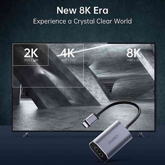 Перехідник USB 3.1 Type-C M - HDMI F, 0,15m 8K 60Hz Choetech чорний Вінниця