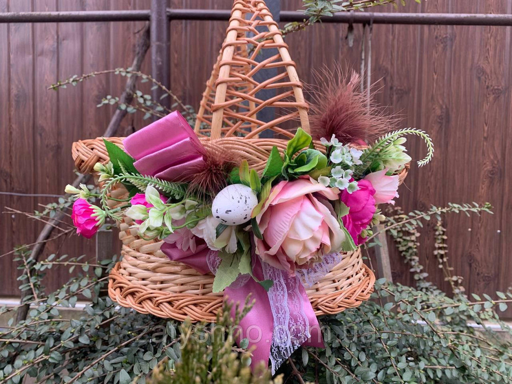 Корзинка с украшением, плетеная из лозы Киев - изображение 2