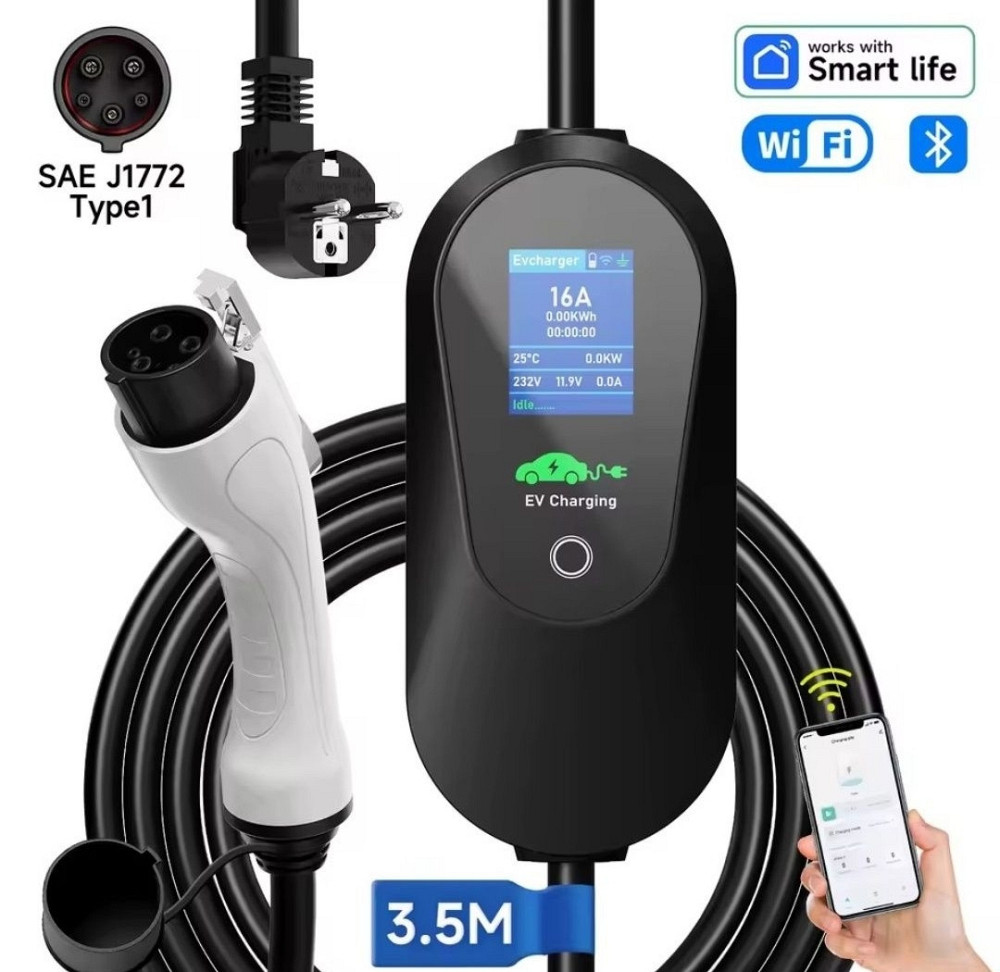 3.6кВт 16А Type 1 Type 2 WiFi 3.5м кабель зарядка електромобіль. Харків - фото 2