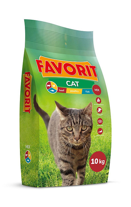 Сухой корм Фаворит Favorit для взрослых кошек с птицей, говядиной и рыбой, 10 кг Винница - изображение 1
