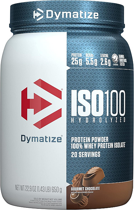 Ізолят сироваткового протеїну Dymatize nutrition ISO 100 650 г, Gourmet Chocolate Луцьк - фото 1
