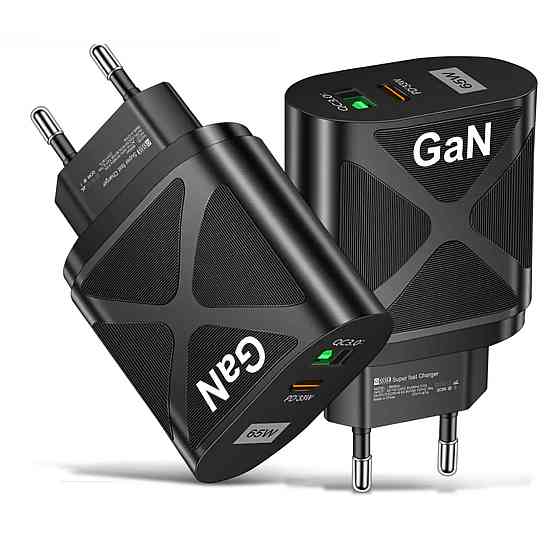 Зарядка швидка GaN 65Вт USB Type-C PD QC AC Prof BK389 Киев