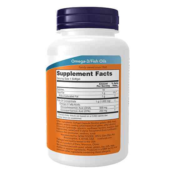 Жирные кислоты NOW Foods DHA 500mg 180 sgels Киев