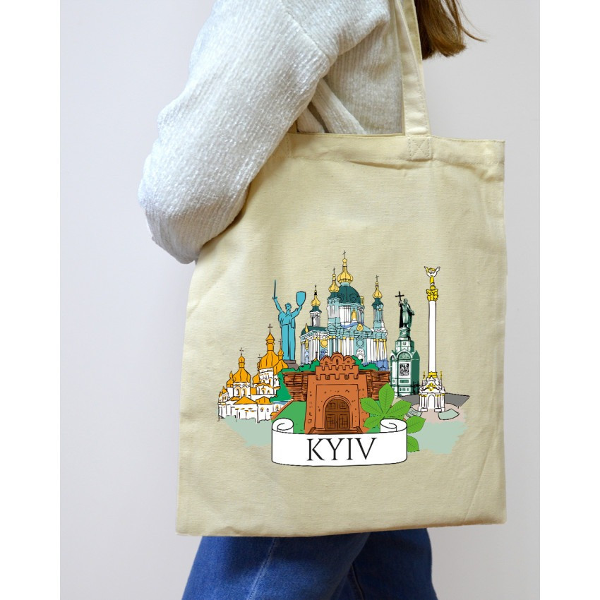 Екошопер BookOpt BK4070 "Київські пейзажі" бежевий Київ - фото 7