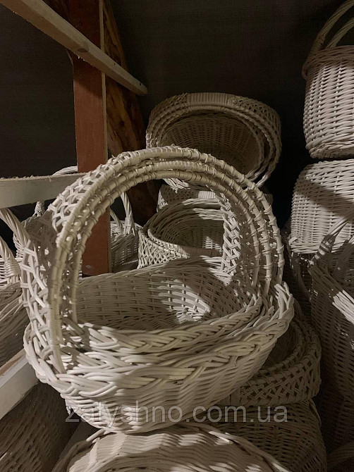 Кошики плетені білі, набір 3 шт Київ - фото 1