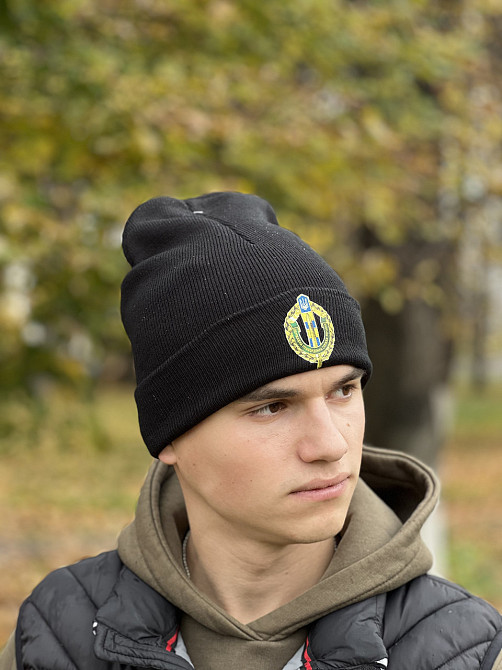 Шапка утеплена чорна ДПСУ Чернівці - фото 1
