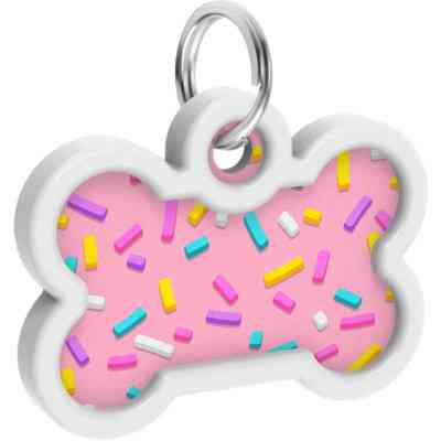 Адресник для животных WAUDOG Smart ID с QR паспортом "Маршмеллоу", кость 40х28 мм (0640-0214) Винница