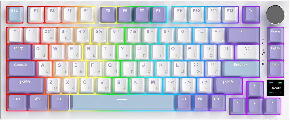Клавіатура бездротова Ajazz AK820 Pro Gift Switch Purple (AK820PROGPWB) Фіолетовий Харків - фото 2