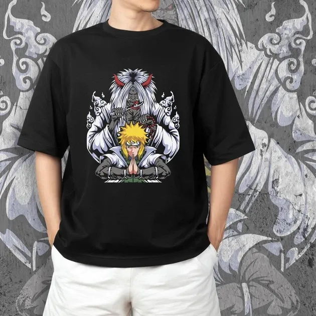 Футболка для подростка мальчика с принтом Наруто Минато и Шинигами 2 Размер 160 Anime10516 Днепр - изображение 1