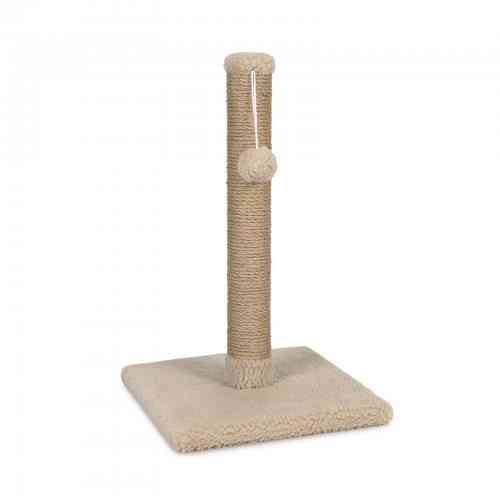 Дряпка Природа Д00 ДЖУТ стовпчик штучне хутро (баранчик) бежева  32x32x52 см Вінниця