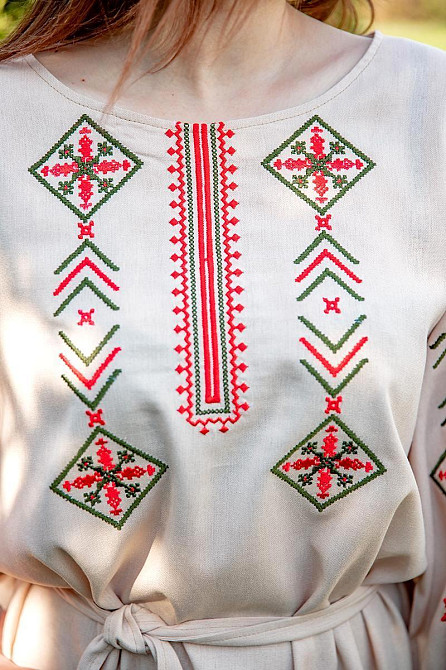 Сукня-вишиванка жіноча бежева святкова, вишита сукня плаття Київ - фото 7