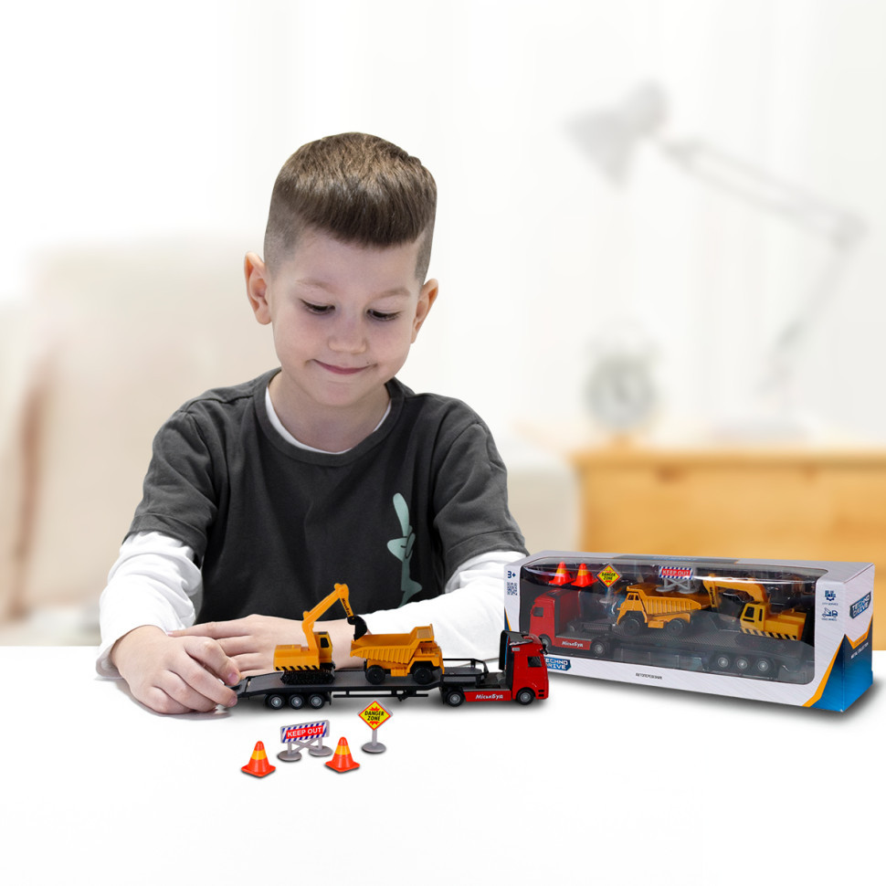 Ігровий набір Автоперевізник TechnoDrive 541757.270 самоскид, екскаватор Вінниця - фото 10