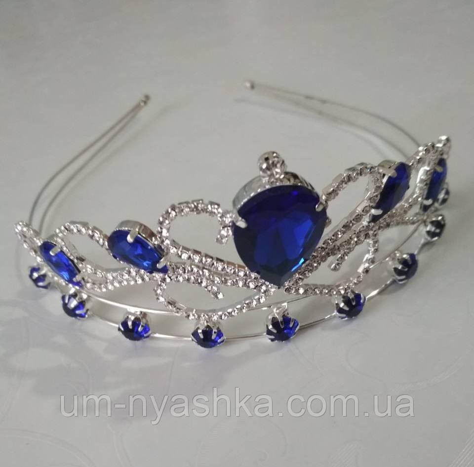Діадема на обручі Корона з синіми каменями Кривий Ріг - фото 2