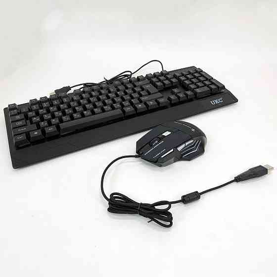 Клавиатура+мышка UKC с LED подсветкой от USB M-710, клавиатура игровая с подсветкой и мышкой QF-51 Львов