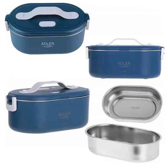 Ланч бокс с подогревом электрический Adler AD 4505 Blue 55 Вт металлический для еды с крышкой 0,8л  220В JW-92 Львов