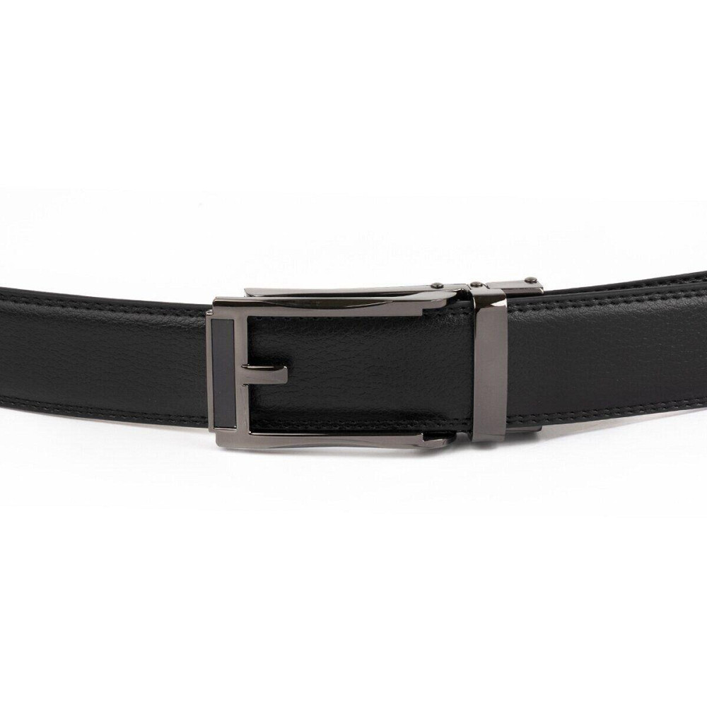 Ремень мужской c тонкой пряжкой в виде рамки Vintage 20218 Черный Киев - изображение 7