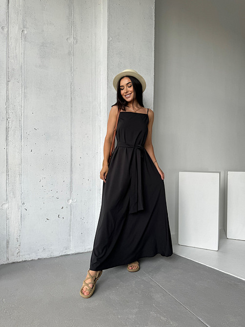 Жіночий літній сарафан максі "Charlotte" оптом | Батал Чорний, 50-52 Київ - фото 1