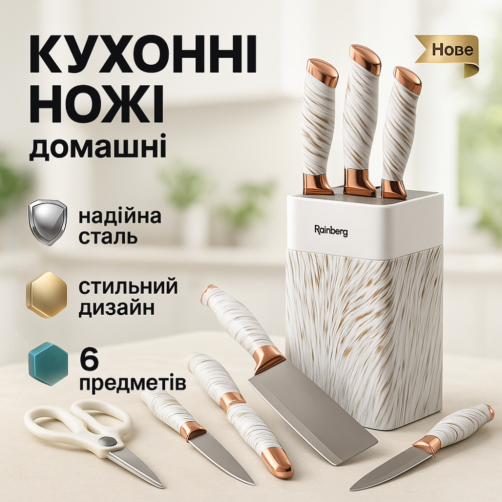 Ножи кухонные профессиональные, Набор ножей для готовки, Эргономичные ножи для кухни NA-26 Львов - изображение 7