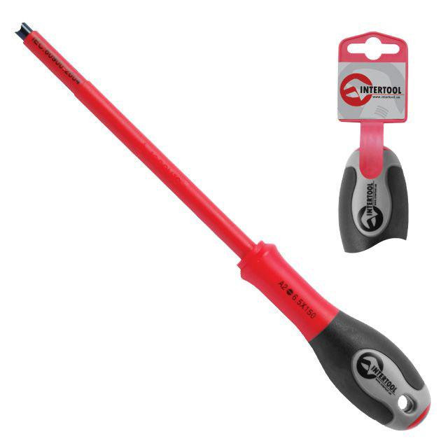 Отвертка крестовая изолированная PZ1, 80 мм 1000 В INTERTOOL VT-3221 Киев - изображение 1