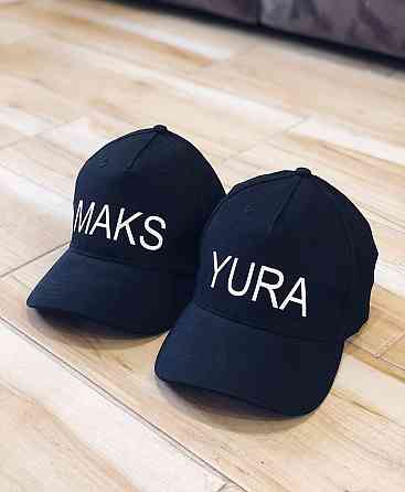 Чорна бавовняна Кепка/Бейсболка з принтом Вашого Імені Чернівці