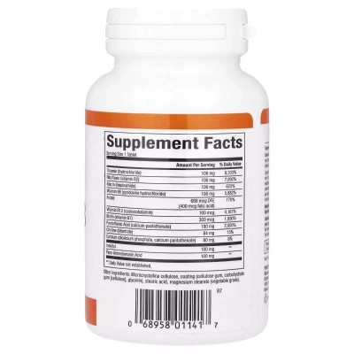 Вітамін Natural Factors Комплекс вітамінів групи B, 100 мг, Complete B, 90 таблеток (NFS-01141) Вінниця - фото 2