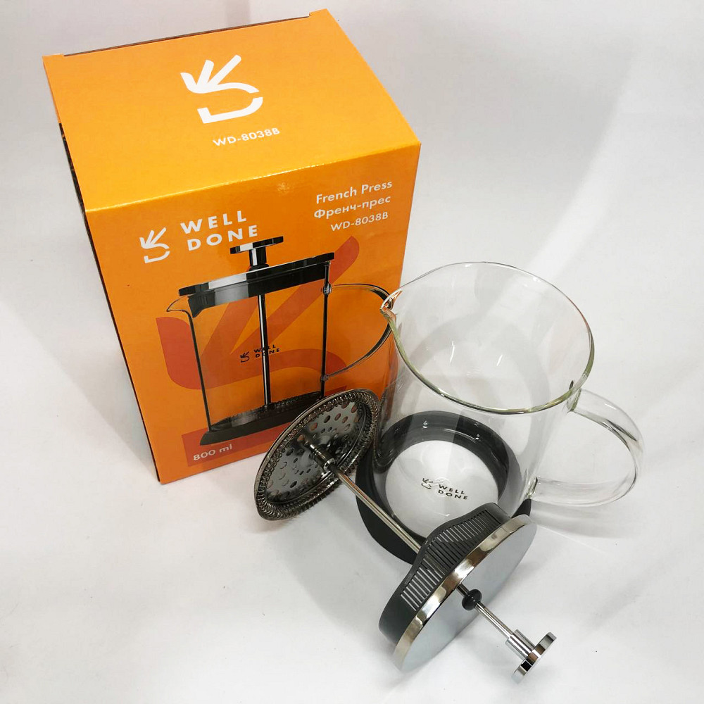 Френч-прес з ручкою Well Done WD-8038B 800 мл, Френч-прес для заварювання кави, Заварник для трав PX-61 Львів - фото 6