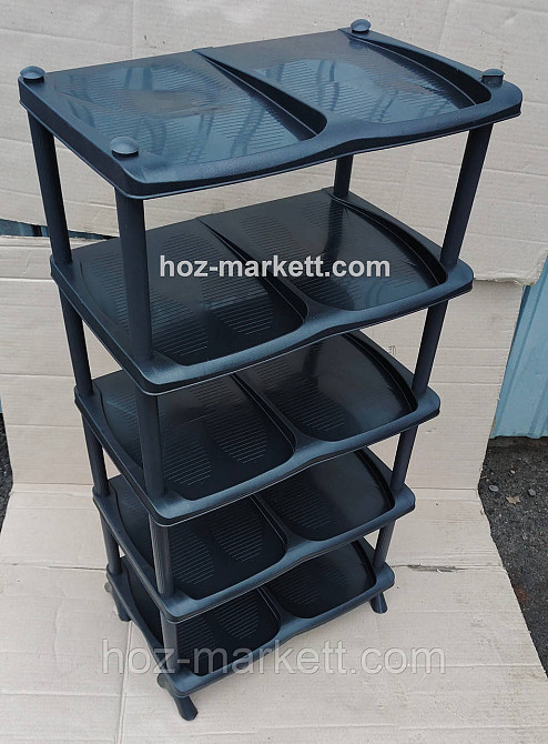 Полиця для взуття на 5 ярусів чорна еліфція Харків - фото 6