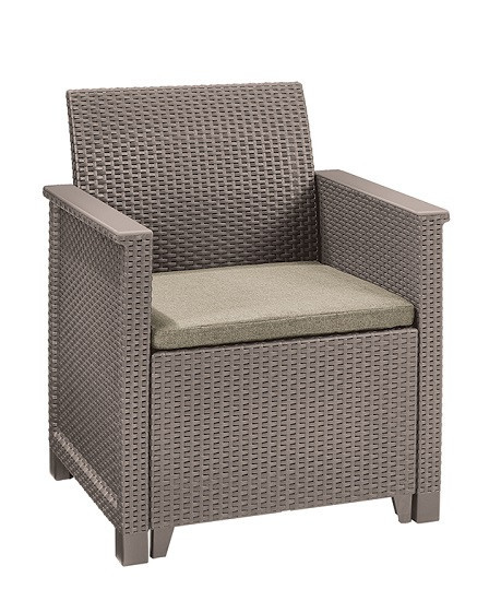 Комплект садой мебели Keter Emma balcony set, стол-сундук, бежевый Киев - изображение 3