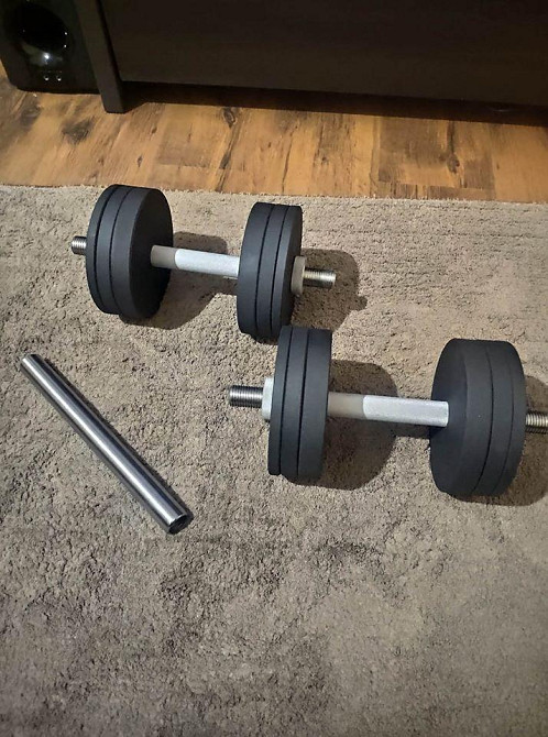 Гантелі набірні 2 по 34 кг Гантелі, гирі, штанги та диски металеві з порошковим фарбуванням Київ - фото 5