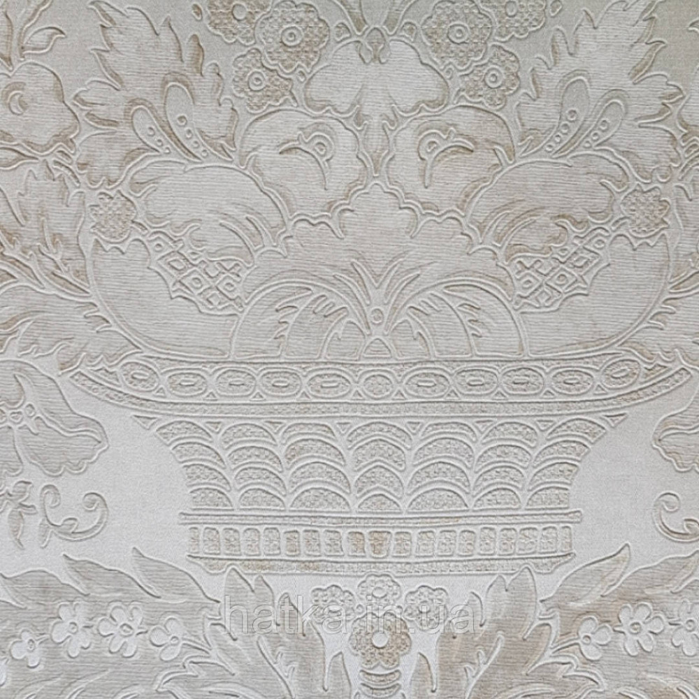 Шпалери вінілові на флізелін Sirpi Alta gamma Sempre 3 вензелі великі коричневі з золотом фон кава з молоком Київ - фото 3