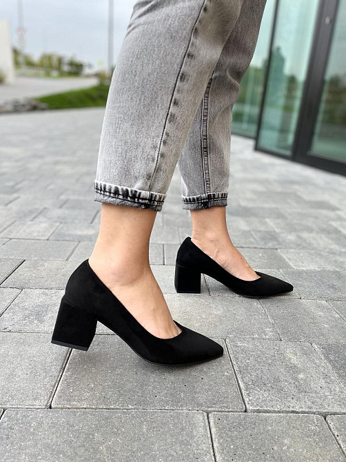 Lino Marano Туфлі жіночі Lino Marano чорні еко-замша каблук 6 см 35р. 40р. (R89-6) Коломия - фото 6