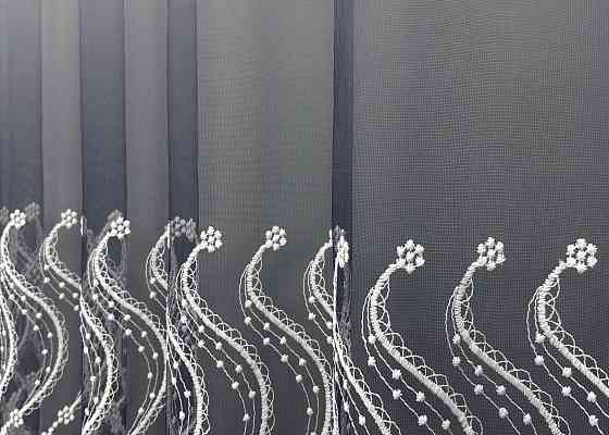 Тюль VR-Textil 1762т Фатин "Омбре" з вишивкою та люрексом Синій з білим 300х270 см (42-0770) Київ