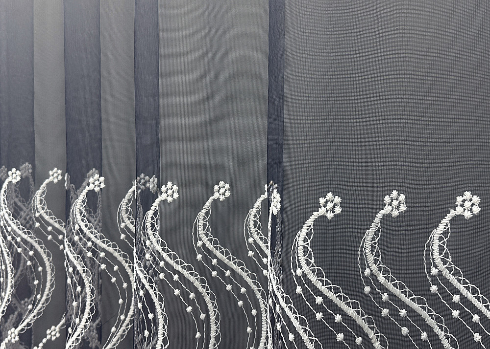 Тюль VR-Textil 1762т Фатин "Омбре" з вишивкою та люрексом Синій з білим 300х270 см (42-0770) Київ - фото 6