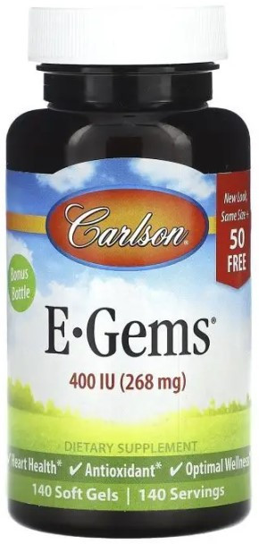 Вітамін Е Carlson E-Gems 268 мг (400 МО) 140 капсул Київ - фото 1