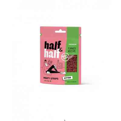 Лакомство для котов Half&Half в форме мясных кусочков с индейкой 50 г (4823082431830) Винница