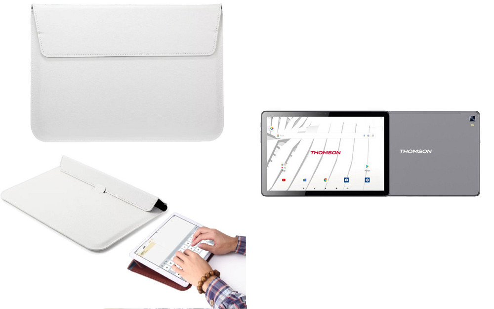 Чехол-конверт VitoCase для Thomson TEOX10 LTE, с функцией подставки для планшета Белый Киев - изображение 1