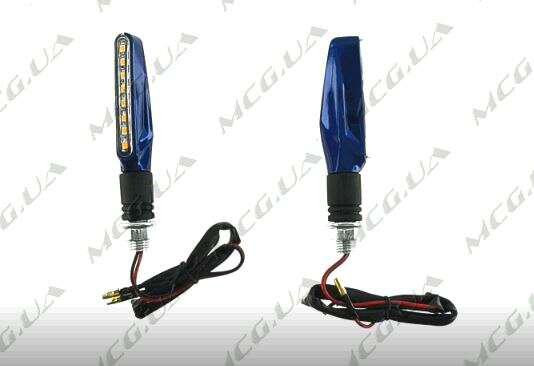 Поворот світлодіодний, прямокутний (20 LED, синій, біле скло) JS Киев - изображение 1