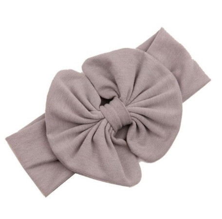 Широка дитяча пов'язка сіра - ширина гумки 5см, окружність 40-54см, квітка 12см Київ - фото 1