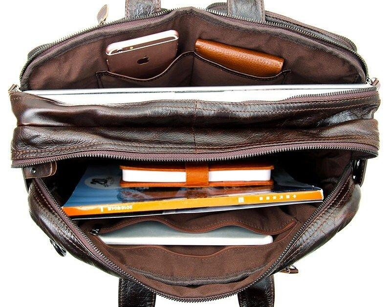 Сумка чоловіча Vintage 14106 трансформер Коричнева Київ - фото 3