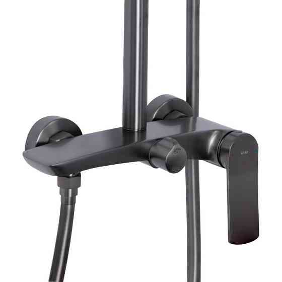 Душевая система пристенная Qtap Slavonice на два потребителя QTSLA110GMB45913 Gunmetal Black PVD графит Киев