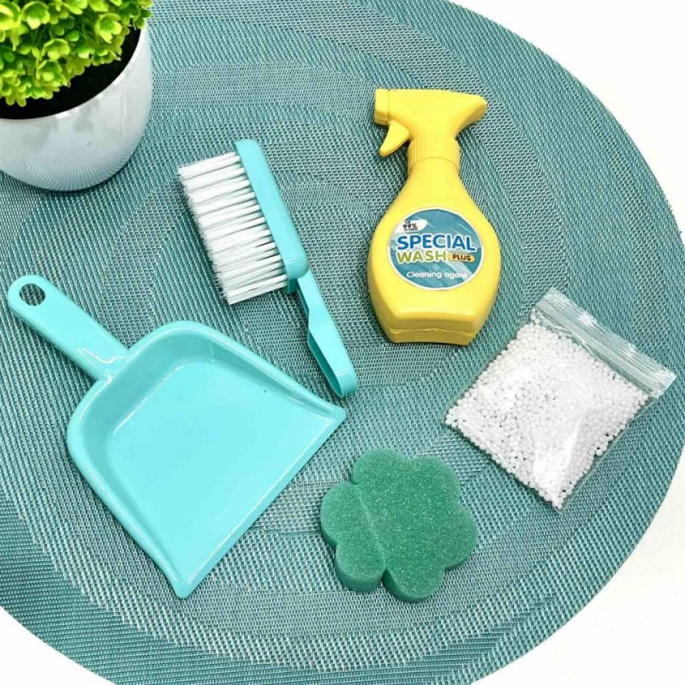 Набір для прибирання з пилососом світловими ефектами 12 предметів Червоний (8023) Чернігів - фото 10