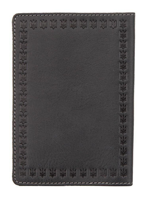 Кожаная обложка для паспорта европейского качества Shvigel 16132 Серый Киев - изображение 3