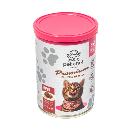 Влажный корм для кошек Pet Chef кусочки в желе с говядиной 415 г Киев - изображение 5