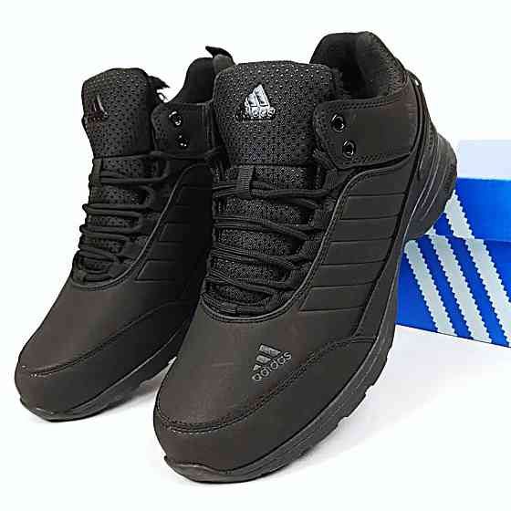 Зимние Мужские Кроссовки с Мехом Adidas GORE-TEX Мужские Черные Кожаные на Меху Адидас Гортекс (размеры: 41,42,43,44,45,46) Днепр