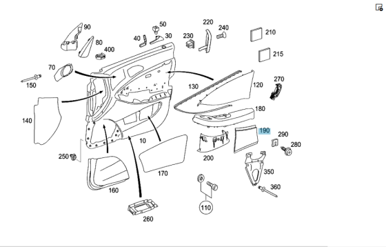 Mercedes-Benz  A2197270628 9051 Кришка під підлокітником карти передніх правих дверей чорна CLS C219 Одеса